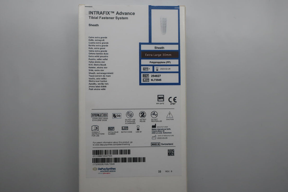254827 - DEPUY - Intrafix Advance Tibial Fastener System PP Sheath, Extra Large - 30mm, (BX/1)