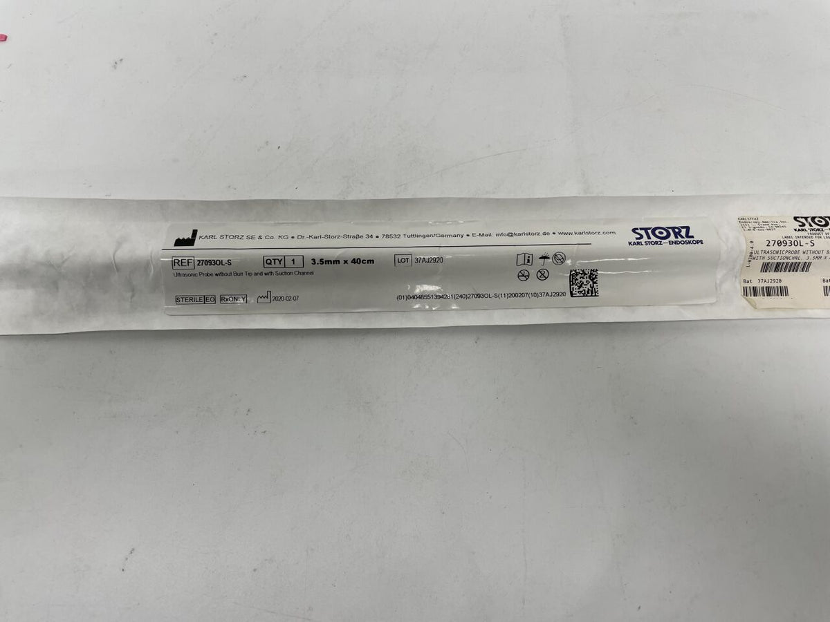 27093OL-S - STORZ - Ultrasonic Lithotripsy Probe without Oscillating Tip, 3.5 mm dia. x 40 cm Length, (EA)