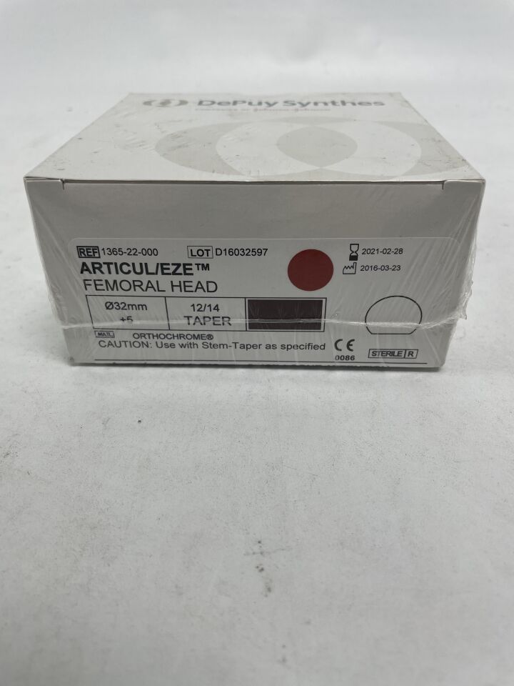 1365-22-000 - DEPUY - Articul/Eze Femoral Head, Diameter 32Mm, +5, 12/14 Taper, (BX/1)