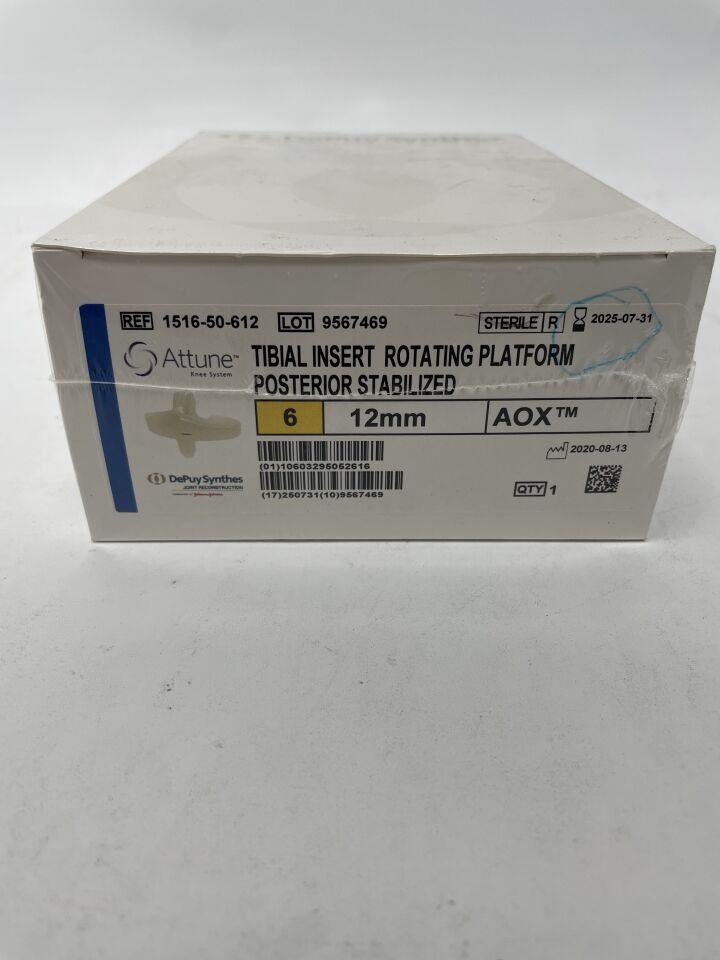 1516-50-612 - DEPUY - Attune Knee System Tibial Insert Rotating Platform Posterior Stabilized 6 12Mm Aox, (BX/1)