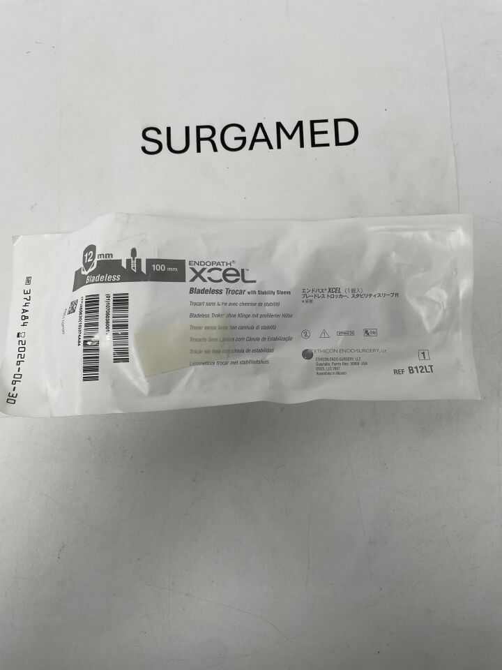 B12LT - ETHICON - Endopath Xcel Stability Sleeve Bladeless Trocar, 12 dia. x 100 mm L Shaft, (EA)