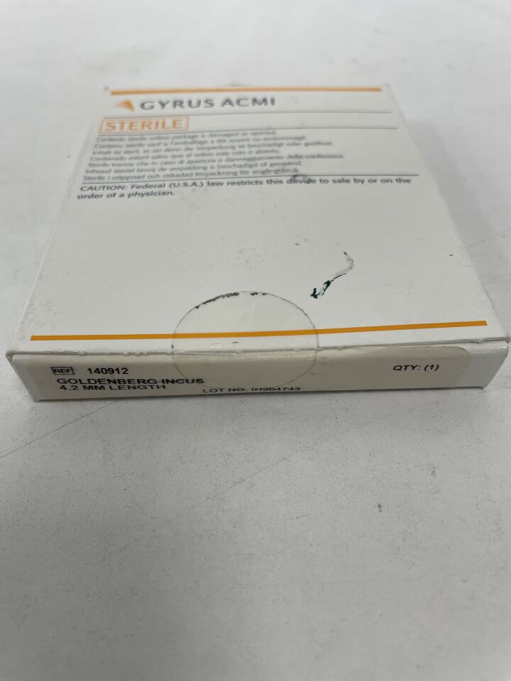 140912 - GYRUS - ENT Goldenberg Incus Prosthesis, 4.2mm, (BX/1)