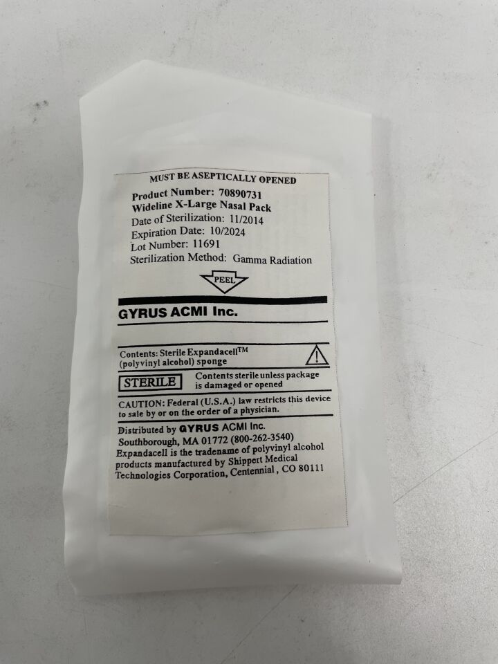 70890731 - GYRUS - Nasal Pack Wideline, Size - X-Large, (EA)