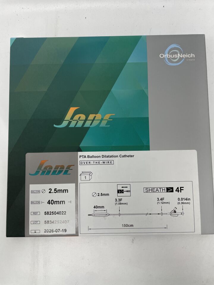 582504022 - ORBUSNEICH MEDICAL - JADE PTA Balloon Dilatation Catheter - .014" OTW - 2.5mm x 40mm x 150cm, (BX/1)