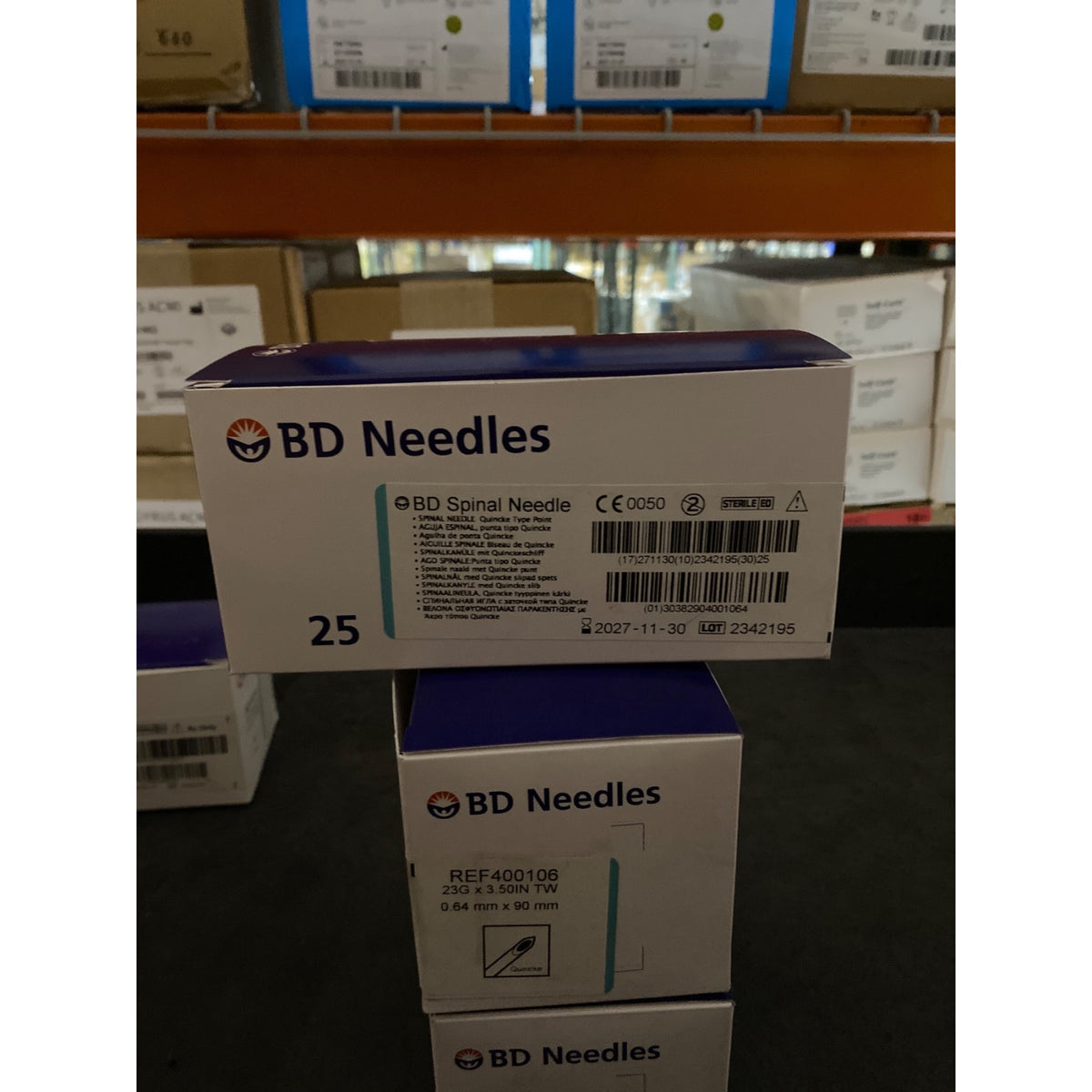 400106 - BD - NEEDLE SPINAL S/SU 23GA 3-1/2IN QUINCKE, (BX/25)