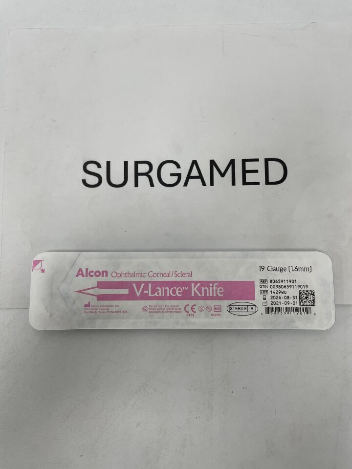 8065911901 - ALCON - Ophthalmic Corneal/Scleral V-Lance Knife, 19G Size, with MVR Blade, (EA)