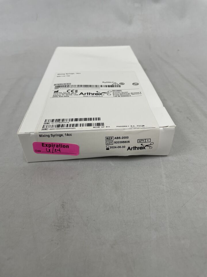 ABS-2000 - ARTHREX - Mixing Syringe, 14cc with Luer Cap, (BX/1)