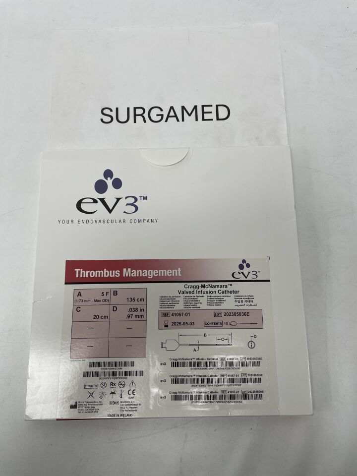 41057-01 - EV3 - Cragg-McNamara Valved Infusion Catheter - 5Fr x 135cm x 20cm, (BX/1)