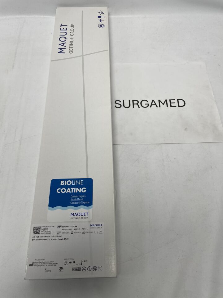 BEQ-PAL 1923-USA - MAQUET - Arterial HLS Cannula, Bioline 19F x 23cm, (BX/1)