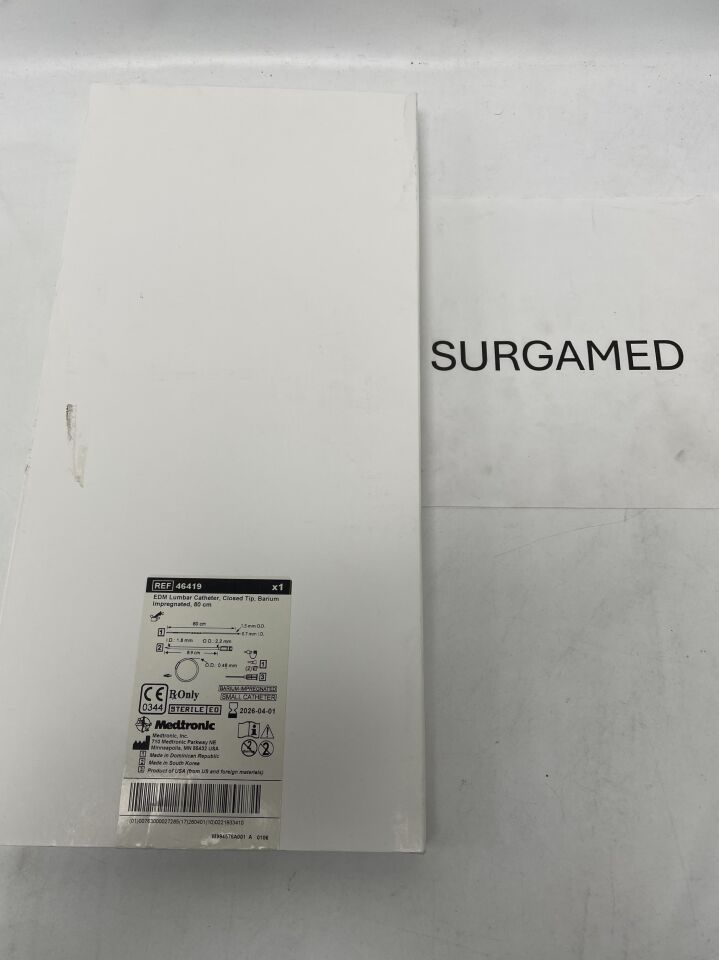 46419 - MEDTRONIC - EDM Lumbar Catheter, Closed Tip, Barium Impregnated, 80cm, (BX/1)