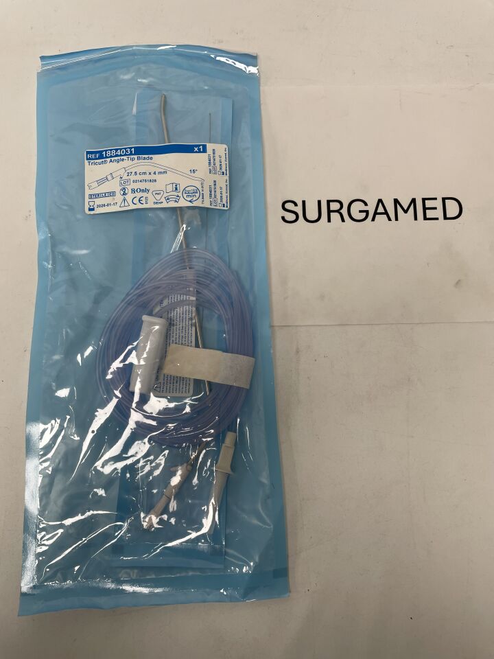 1884031 - MEDTRONIC - Tricut Non-Rotatable Angle-Tip Subglottic Blade, 4 mm dia. x 27.5 cm Length, 15 ° Angle, (EA)
