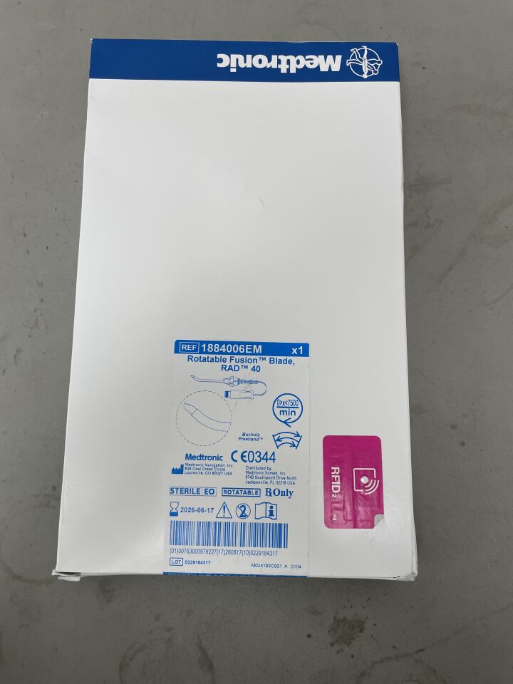 1884006EM - MEDTRONIC - 4.0mm RAD 40 Curved Rotatable Blade with Automated EM Tracking, (BX/1)