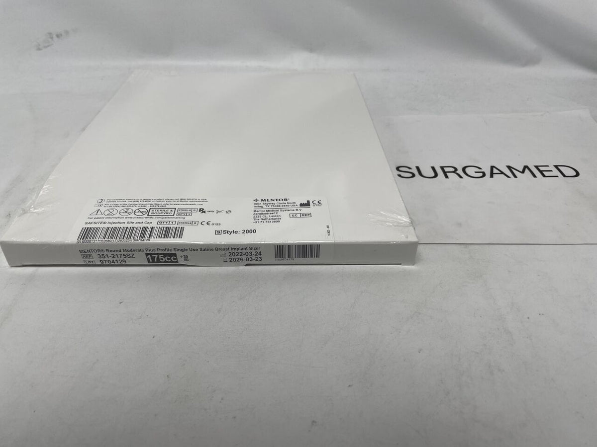 351-2175SZ - MENTOR - Round Moderate Plus Profile Saline Breast Implant Sizer, 175cc, (BX/1)