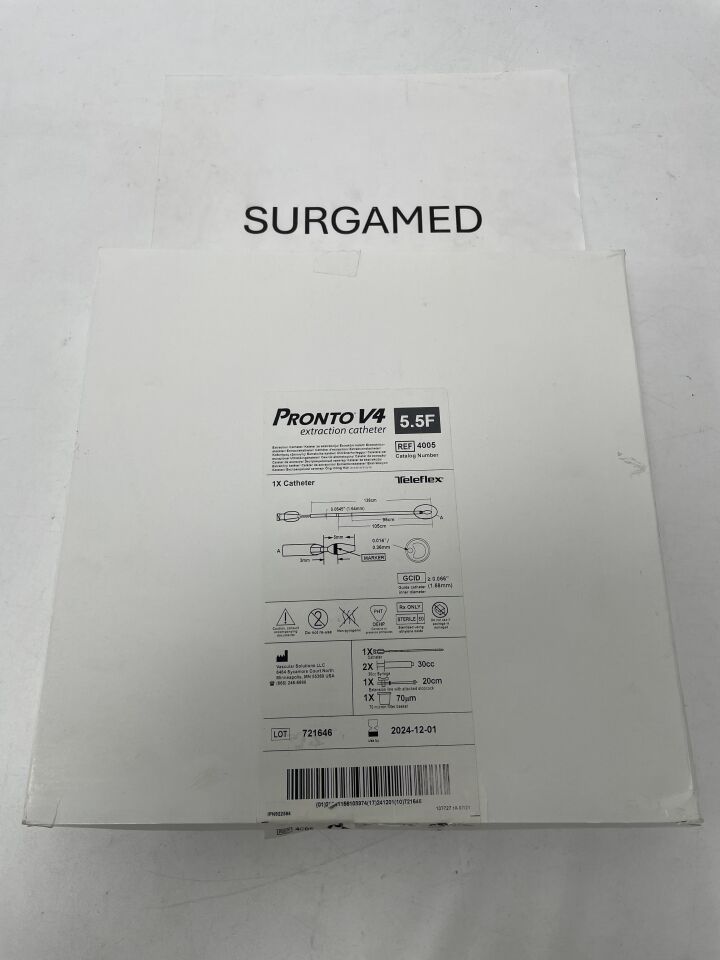 4005 - TELEFLEX - Pronto V4 Extraction Catheter - 5.5Fr x 138cm, (BX/1)