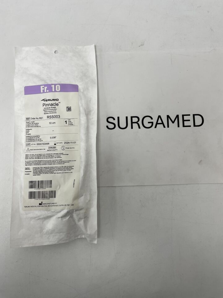 RSS003 - TERUMO - Pinnacle Peripheral Introducer Sheath 10F x 10cm, (EA)