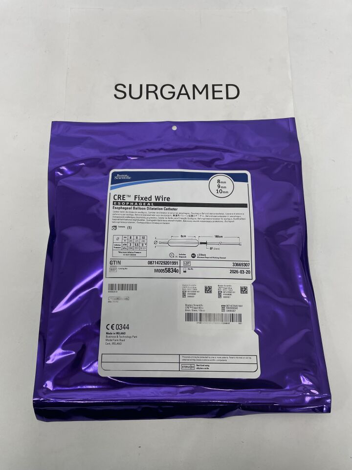 5834 - BOSTON SCIENTIFIC - CRE Fixed Wire Esophageal Balloon Dilatation Catheter, 6FR x 180cm, 8mm/9mm/10mm, (EA)
