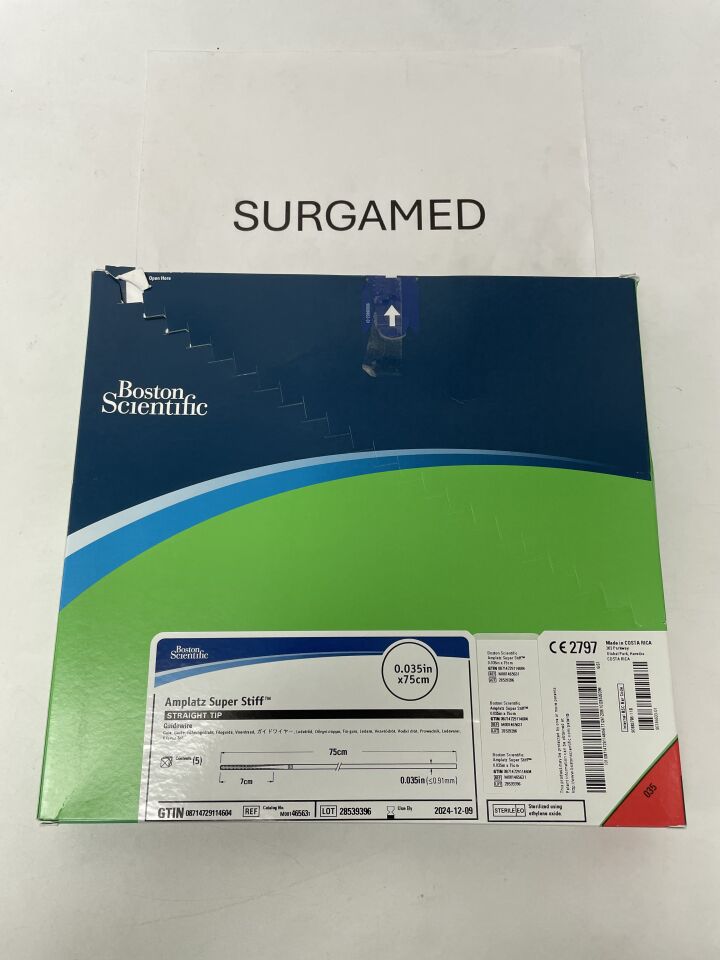 46563 - BOSTON SCIENTIFIC - Amplatz Super Stiff Guidewire - Straight Tip - .035" x 75cm, (BX/5)