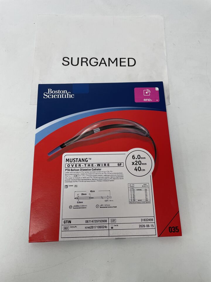 3917106024 - BOSTON SCIENTIFIC - Mustang OTW PTA Balloon Dilatation Catheter - 6.0mm x 20mm x 40cm, (BX/1)