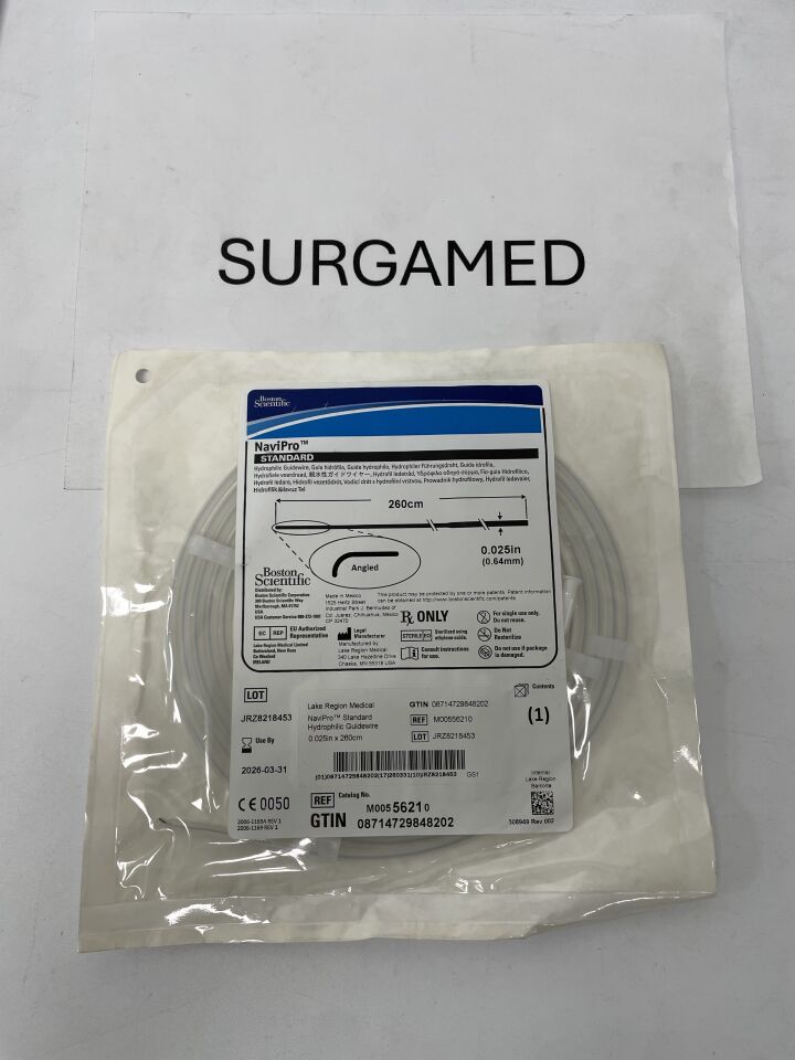5621 - BOSTON SCIENTIFIC - NaviPro Hydrophilic Guidewire - Standard, Angled - .025" x 260cm, (EA)