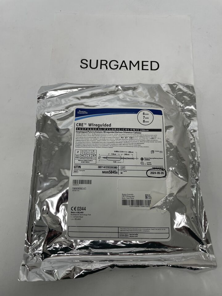 5845 - BOSTON SCIENTIFIC - CRE Wireguided, Esophageal/Pyloric/Colonic, Wireguided Balloon Dilatation Catheter, 240CM X 6MM, 7MM, 8MM, (EA)