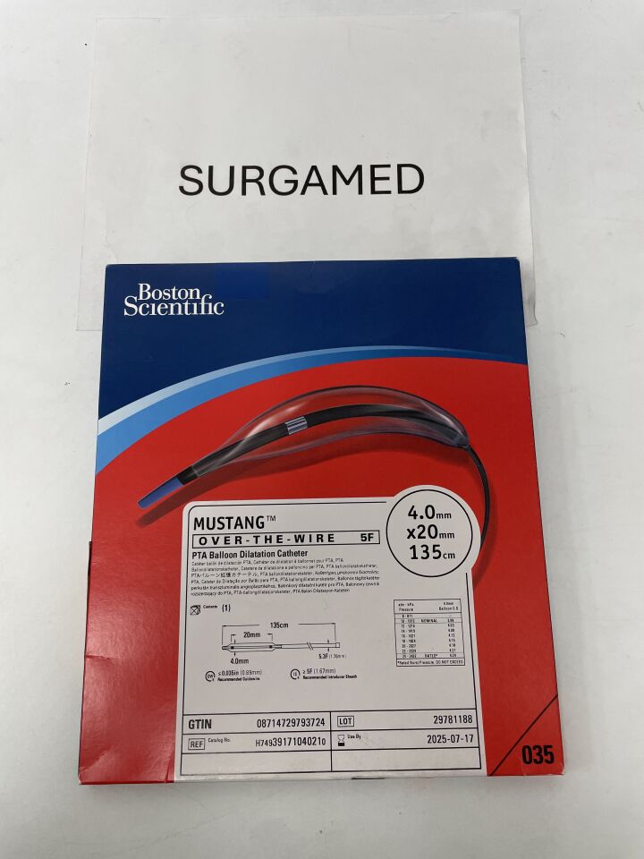3917104021 - BOSTON SCIENTIFIC - Mustang OTW PTA Balloon Dilatation Catheter - 4.0mm x 20mm x 135cm, (BX/1)