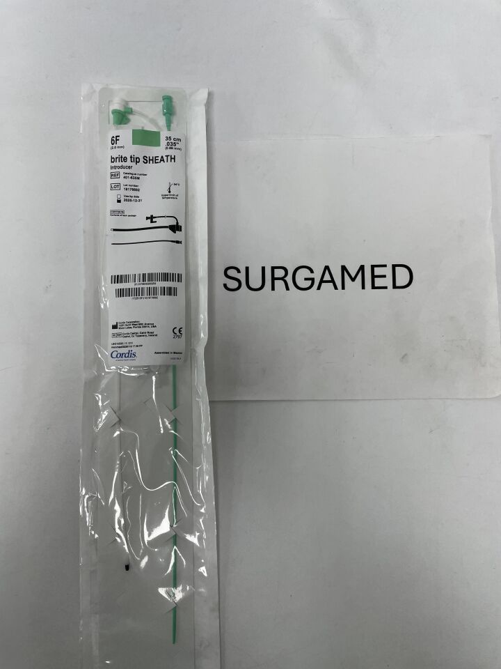 401-635M - CORDIS - Brite Tip SHEATH Introducer - 6Fr x 35cm x .035", (EA)