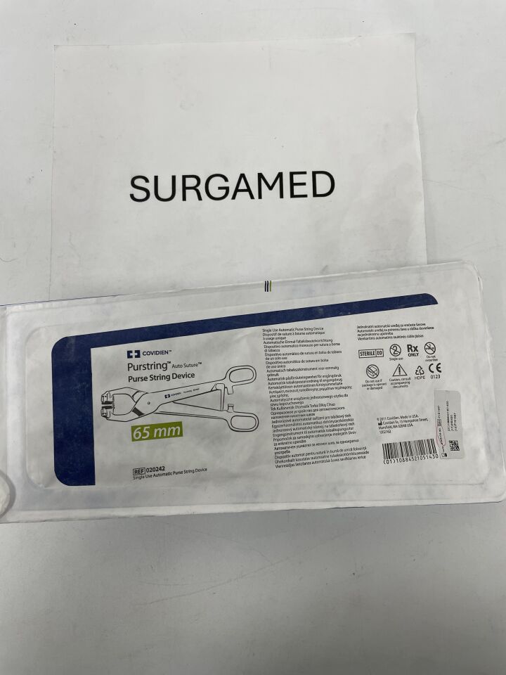 020242 - COVIDIEN - Purstring 65 Single-Use Stapler with Monosof 2-0 Suture, 65 mm Size, ()