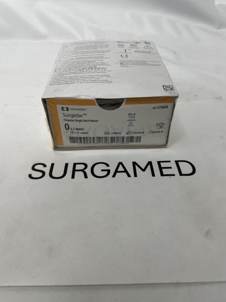 173026 - COVIDIEN - 0 Medtronic Endo Stitch Surgidac green 7" ES-9 taper, (BX/12)