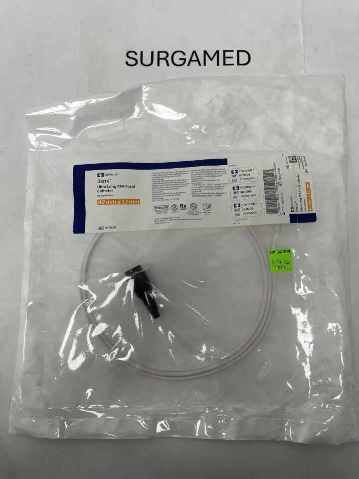 90-9200 - COVIDIEN - Barrx Ultra Long RFA Focal Catheter, 8.6 to 9.8 mm Scope, 40 L x 13 mm W Electrode, 4 mm dia. x 160 cm Length Shaft, 80 Ablatio, (EA)