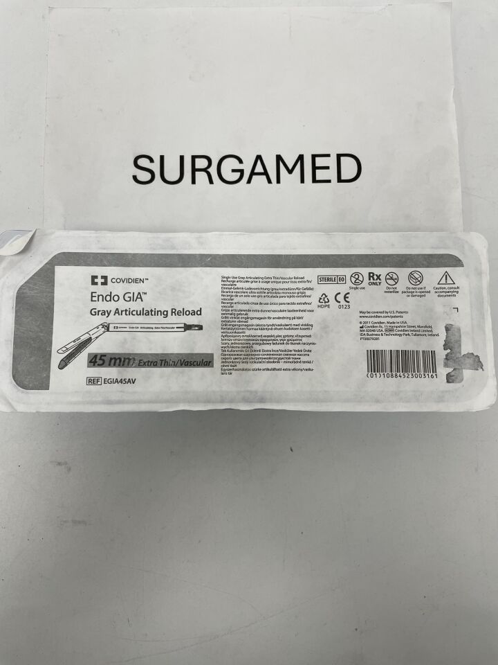 EGIA45AV - COVIDIEN - Endo GIA Gray Articulating, 45mm Extra Thin/Vascular Reload, (EA)