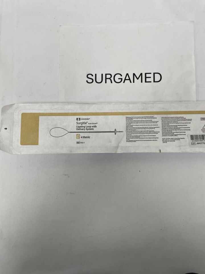 SGL-1 - COVIDIEN - Surgitie Auto Suture Ligating Loop with Delivery System, size 0, 4 metric, (EA)