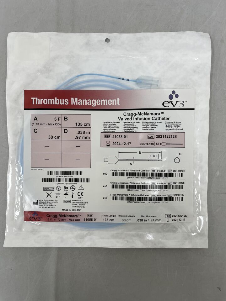 41058-01 - EV3 - ev3 Cragg-McNamara Valved Infusion Catheter 5F x 135cm x 30cm, (EA)