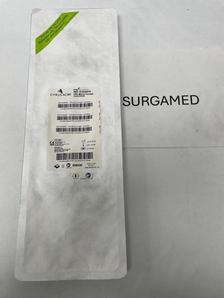910000PK - GYRUS - PKS Molly Forceps w/Cord 3mm/33cm, (EA)