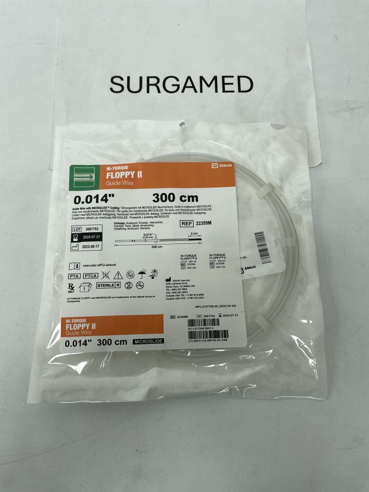 22359M - ABBOTT - HI-TORQUE FLOPPY II Guide Wire - .014" x 300cm, (EA)