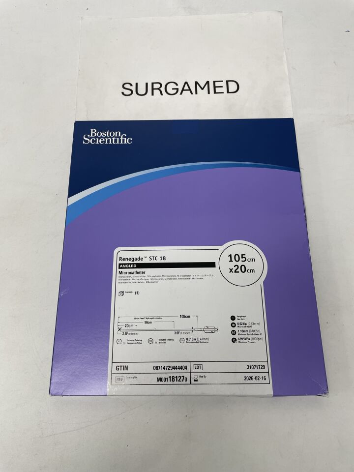 18127 - BOSTON SCIENTIFIC - Renegade STC 18 Microcatheter - Angled - 105cm x 20cm, (BX/1)