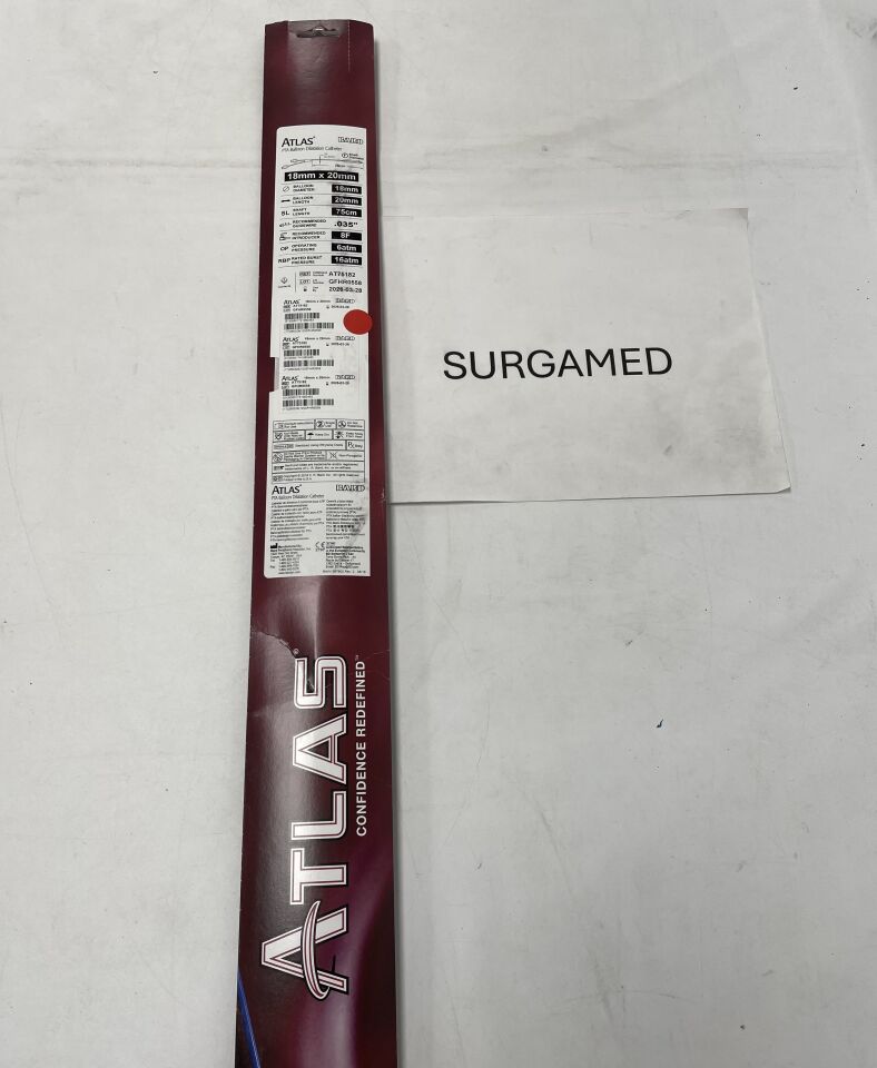 AT75182 - BARD - Atlas PTA Balloon Dilatation Catheter - 18mm x 20mm x 75cm, (BX/1)