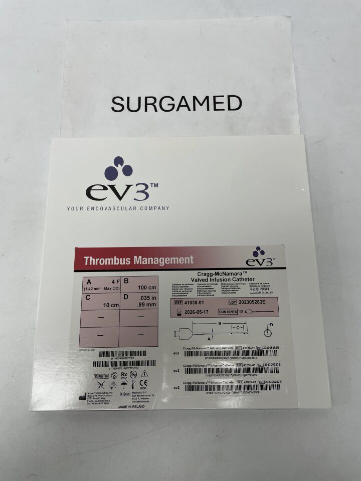 41038-01 - EV3 - Cragg-McNamara Valved Infusion Catheter - 4Fr x 100cm x 10cm, (BX/1)