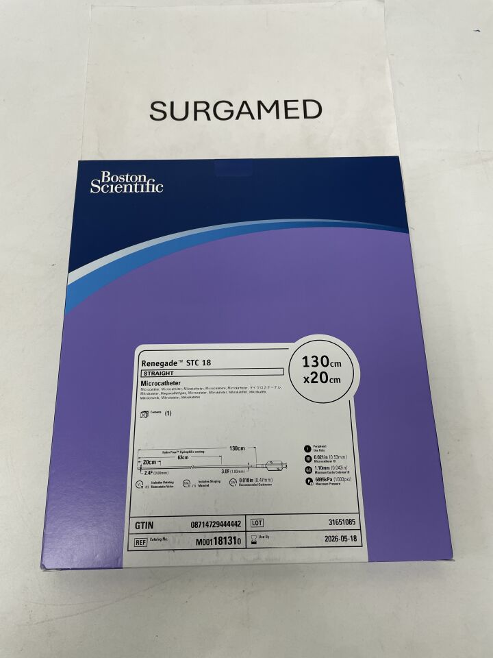 18131 - BOSTON SCIENTIFIC - Renegade STC 18 Microcatheter - Straight - 130cm x 20cm, (BX/1)