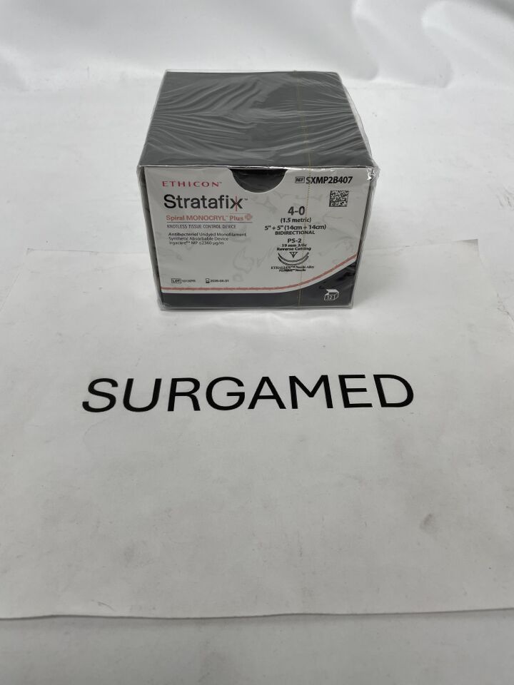 SXMP2B407 - ETHICON - Stratafix Spiral Monocryl Plus Absorbable Suture, Size 4-0, 1 x 5 in. Length, PS-2 Needle, (BX/12)