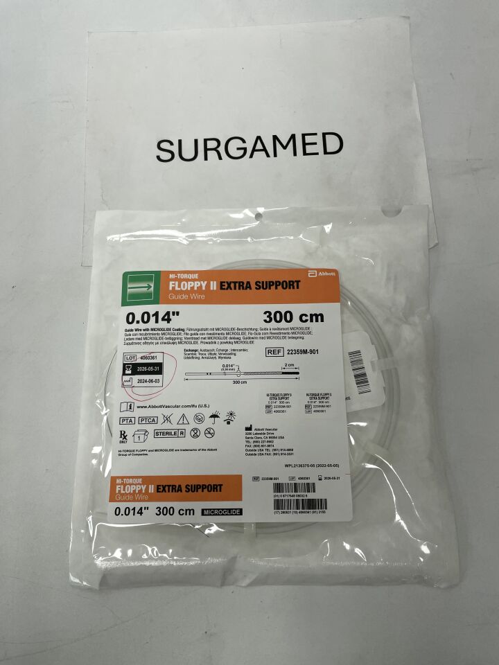 22359M-901 - ABBOTT - HI-TORQUE FLOPPY II EXTRA SUPPORT Guide Wire - .014" x 300cm, (EA)