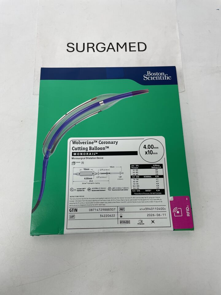 3940110400 - BOSTON SCIENTIFIC - Wolverine Coronary Cutting Balloon Over-The-Wire Microsurgical Dilatation Device, 4.00mm x 10mm, (BX/1)