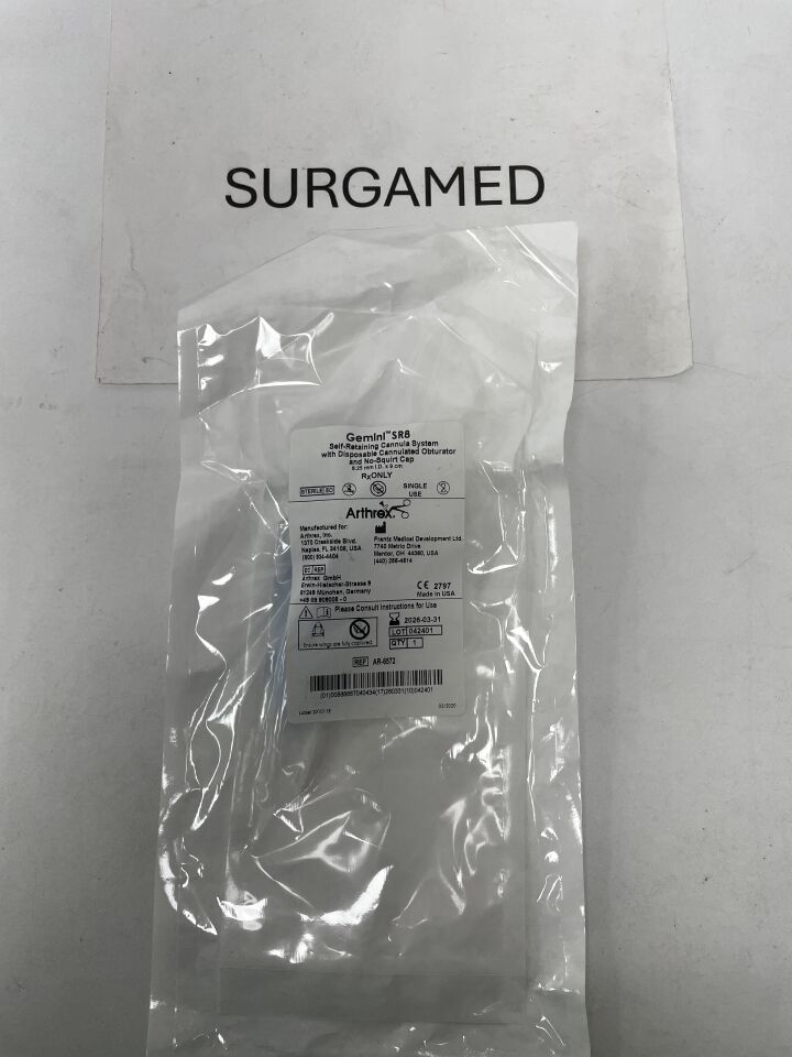 AR-6572 - ARTHREX - Gemini SR8 Self Retaining Cannula System with Disposable Cannulated Trocar 8.25mm x 9cm, (EA)