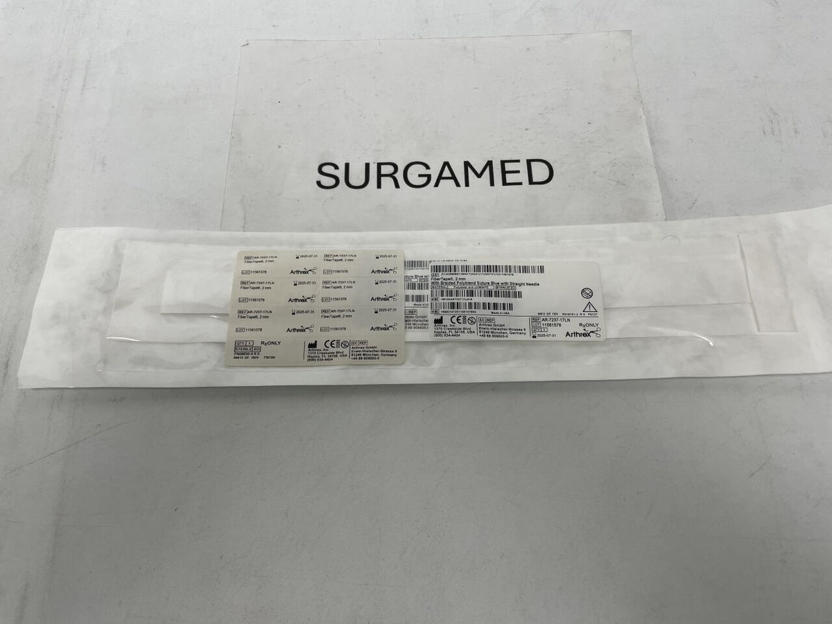 AR-7237-17LN - ARTHREX - FiberTape, 2 mm with Braided Polyblend Suture Blue with Straight Needle, (EA)