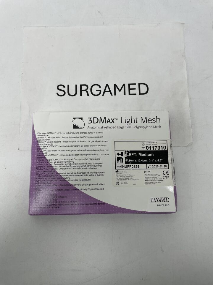 117310 - BARD - 3DMax Light Mesh: Medium, Left 3.1" x 5.3", (BX/1)