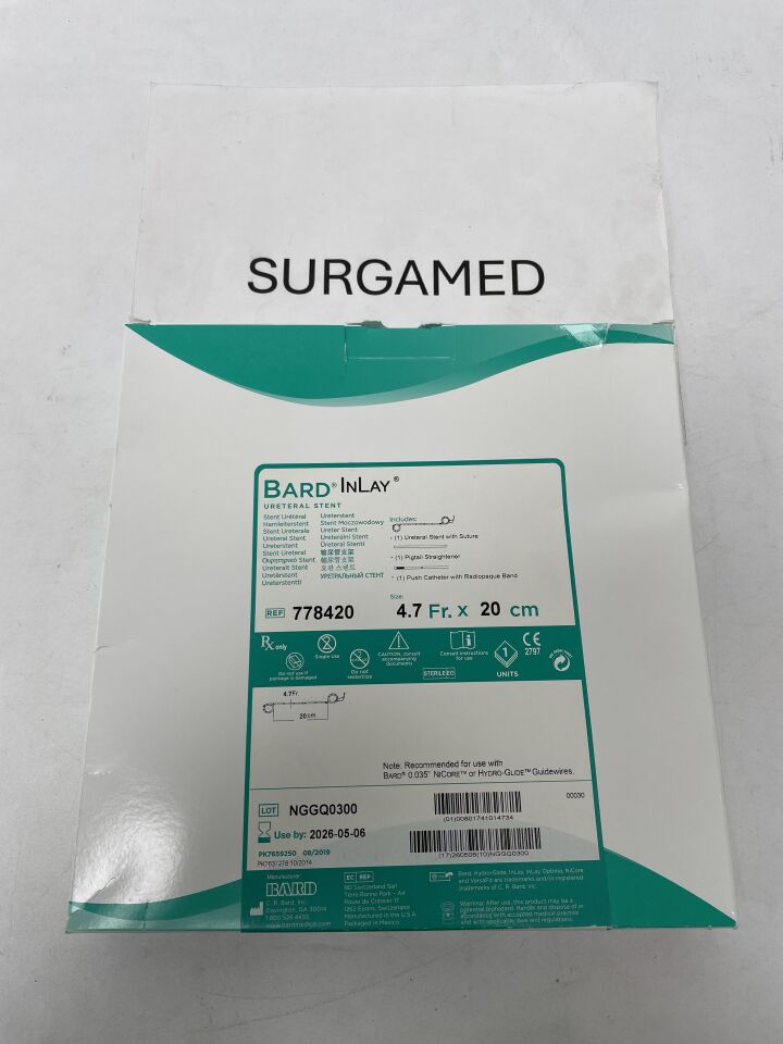 778420 - BARD - InLay Ureteral Stent 4.7F x 20cm, (BX/1)