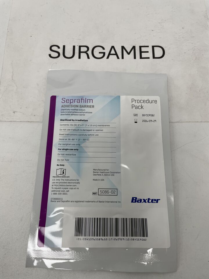 5086-02 - BAXTER - SEPRA FILM Procedure Pack Adhesion Barrier (6) 3in. x 5in. Membranes, (EA)