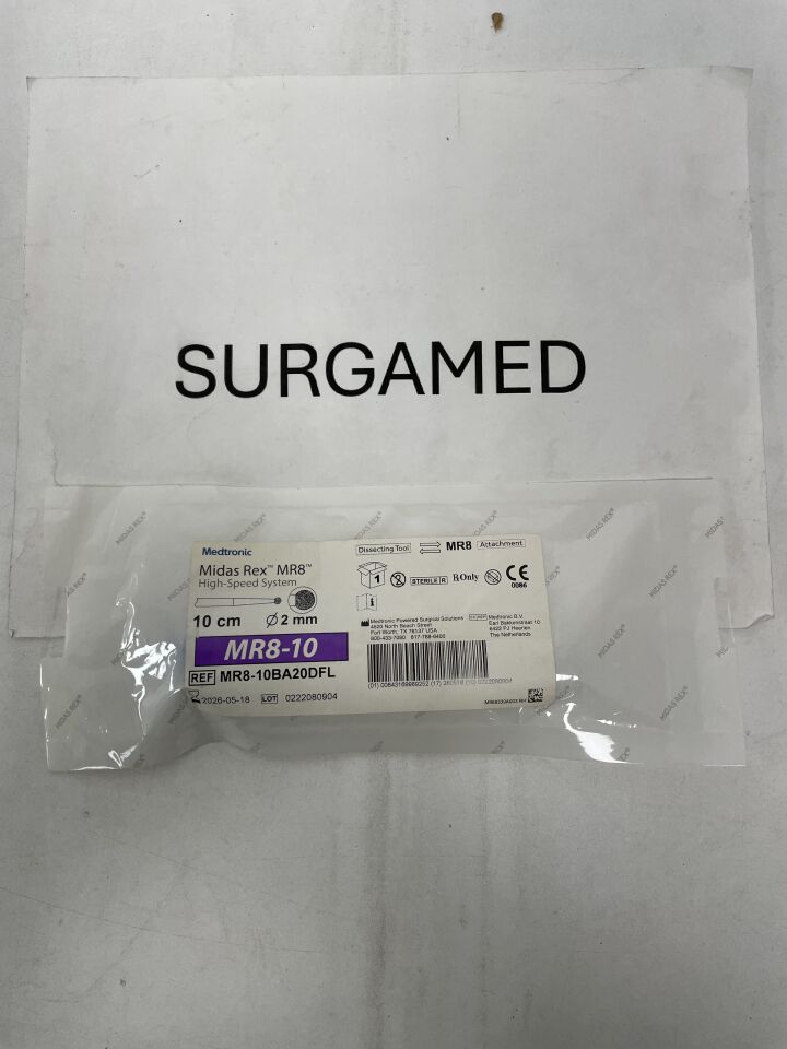 MR8-10BA20DFL - MEDTRONIC - Midas Rex MR8 High-Speed Surgical Tool, Ball Diamond Fine Cutting Burr, 10cm x 2mm, (EA)