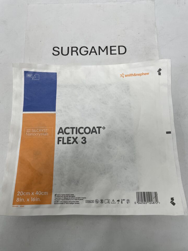 66800433 - SMITH & NEPHEW - Acticoat Flex 3 Silver Contact Layer â Nanocrystalline Silver, 20 x 40cm, (EA)