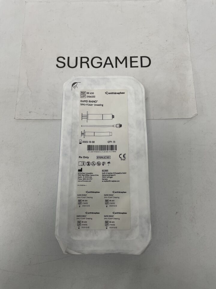 RR650 - SMITH & NEPHEW - Rapid Rhino Stammberger Sinu-Foam Dressing, (EA)
