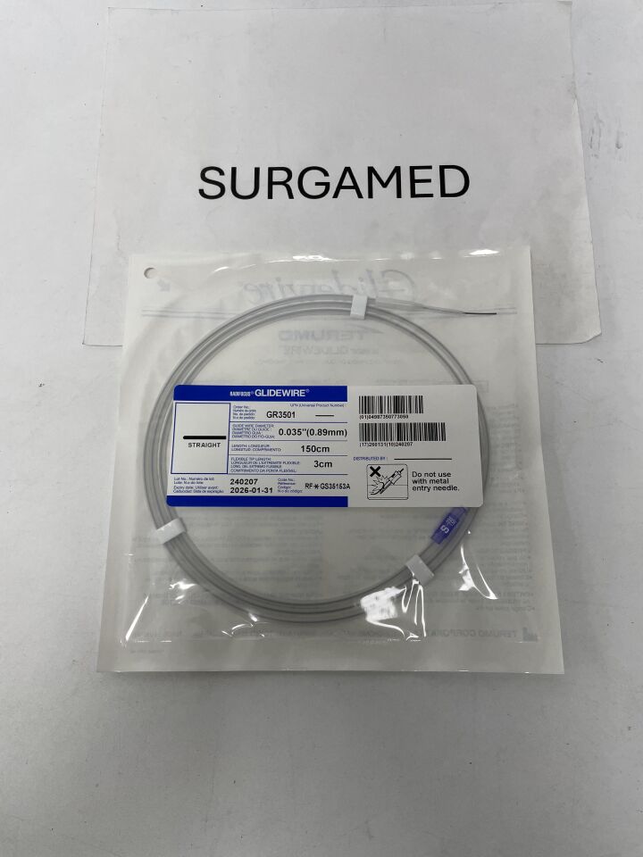GR3501 - TERUMO - Radifocus Glidewire - Straight - .035" x 150cm x 3cm, (EA)